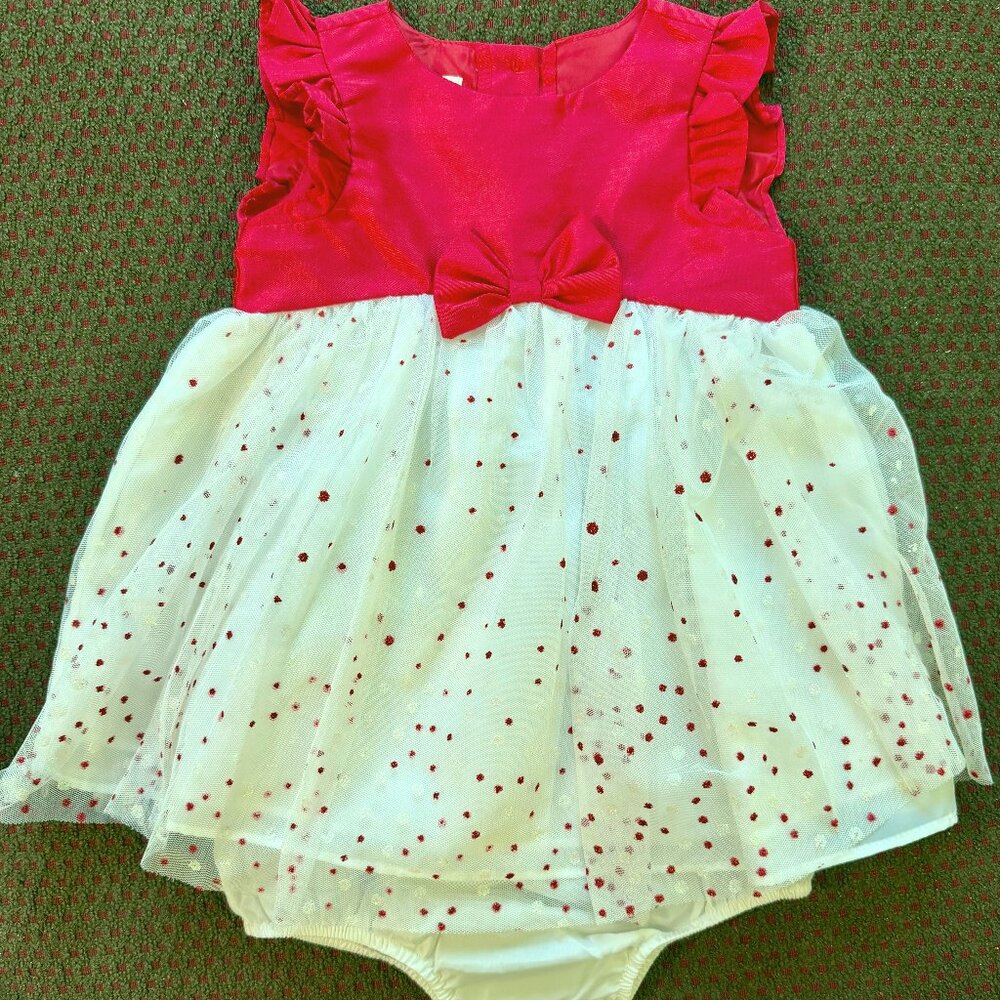 Mia & Mimi Baby Girls 6-9M Red Sparkle Tutu Dress Bloomers Set Holiday Formal